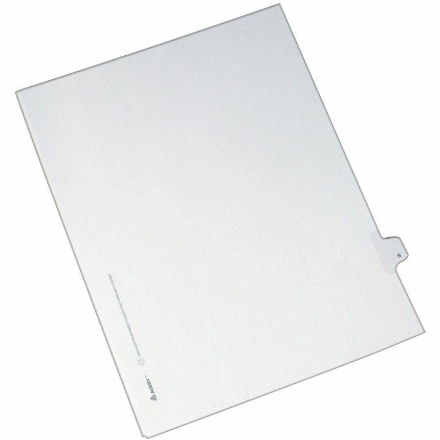 Avery® Alllstate Style Individual Legal Dividers - 25 x Divider(s) - Side Tab(s) - 6 - 1 Tab(s)/Set - 8.5" Divider Width x 11" Divider Length - Letter - 8.50" Width x 11" Length - White Paper Divider - 1