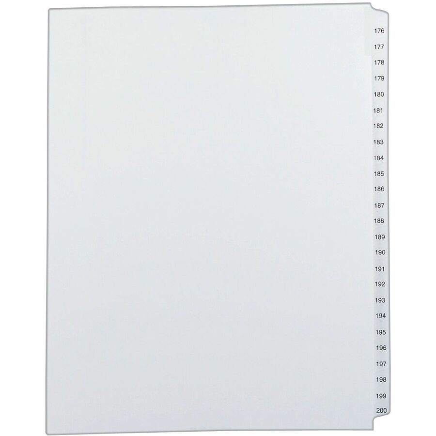 Avery® Allstate Style Collated Legal Dividers - 1 x Divider(s) - Side Tab(s) - 176-200 - 25 Tab(s)/Set - 8.5" Divider Width x 11" Divider Length - Letter - 8.50" Width x 11" Length - White Paper Divider - 1
