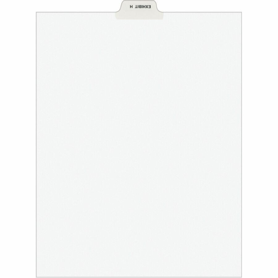 Avery® Individual Bottom Tab Legal Dividers - 25 x Divider(s) - Bottom Tab(s) - Exhibit H - 1 Tab(s)/Set - 8.5" Divider Width x 11" Divider Length - Letter - 8.50" Width x 11" Length - White Paper Divider - 1