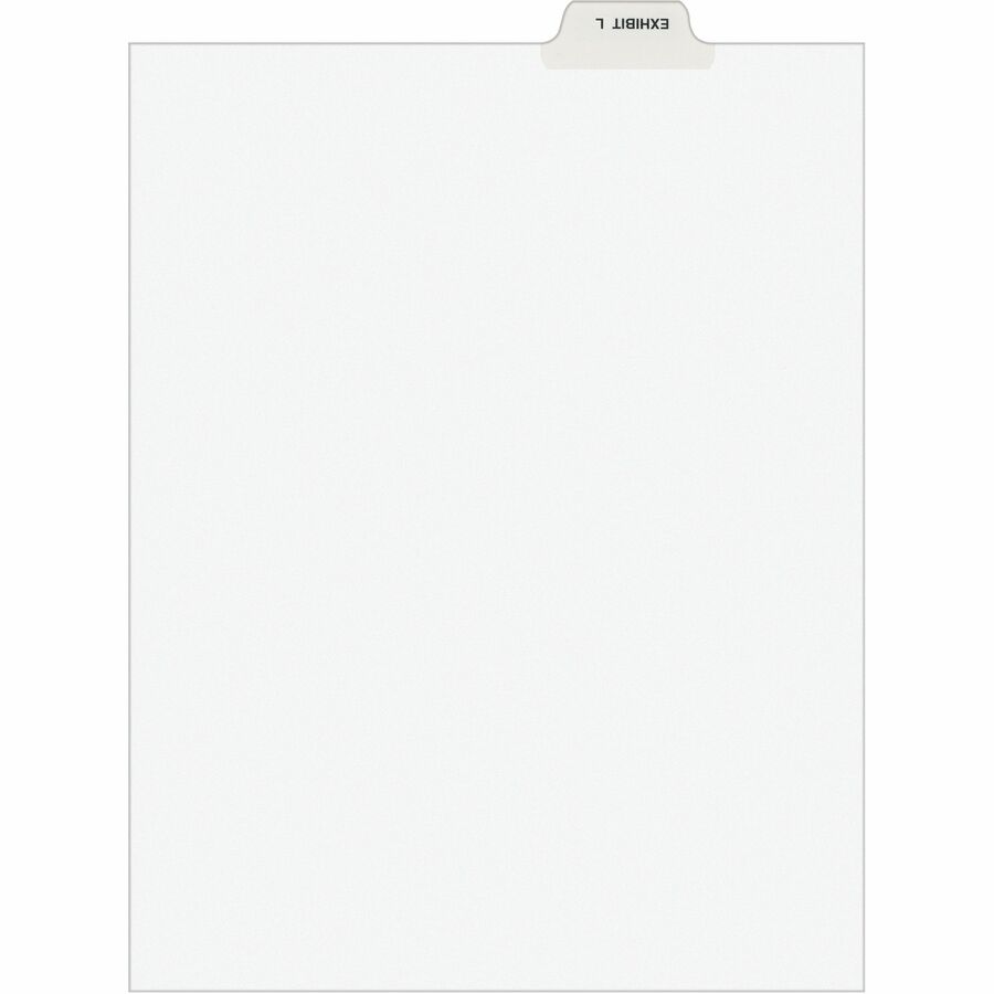 Avery® Individual Bottom Tab Legal Dividers - 25 x Divider(s) - Bottom Tab(s) - Exhibit L - 1 Tab(s)/Set - 8.5" Divider Width x 11" Divider Length - Letter - 8.50" Width x 11" Length - White Paper Divider - 1