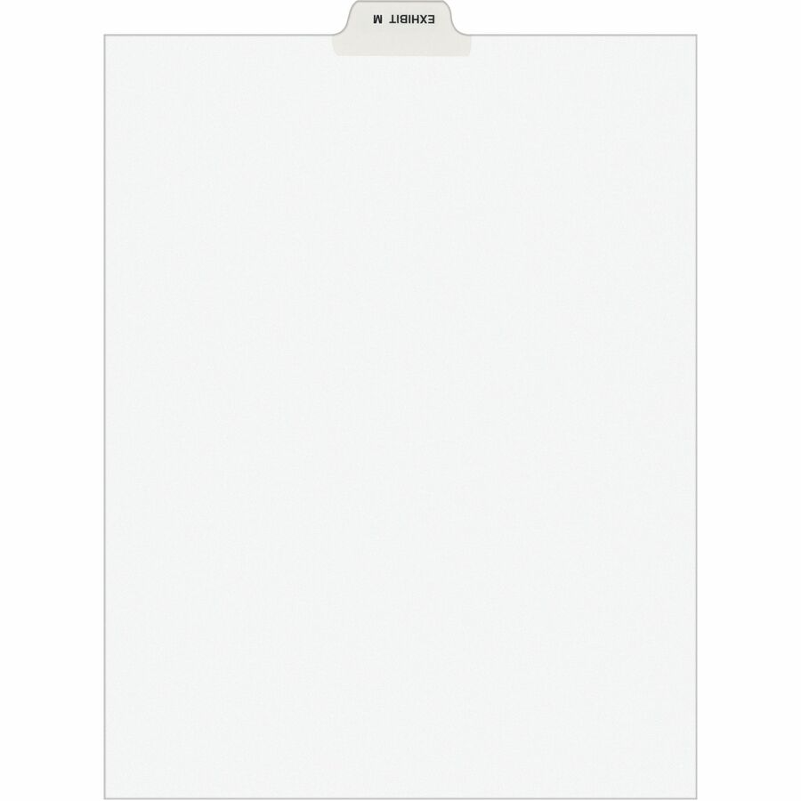 Avery® Individual Bottom Tab Legal Dividers - 25 x Divider(s) - Bottom Tab(s) - Exhibit M - 1 Tab(s)/Set - 8.5" Divider Width x 11" Divider Length - Letter - 8.50" Width x 11" Length - White Paper Divider - 1