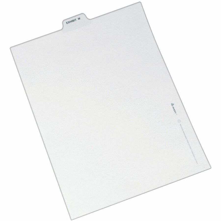 Avery® Individual Bottom Tab Legal Dividers - 25 x Divider(s) - Bottom Tab(s) - Exhibit W - 1 Tab(s)/Set - 8.5" Divider Width x 11" Divider Length - Letter - 8.50" Width x 11" Length - White Paper Divider - 1