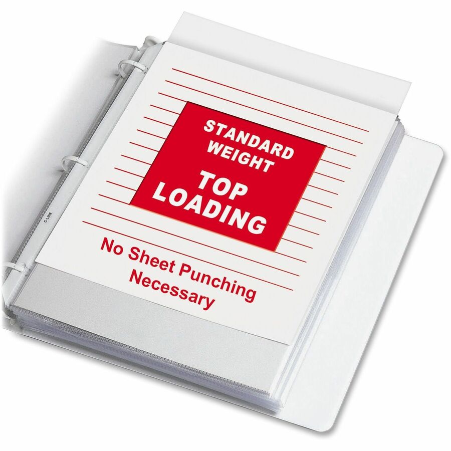 C-Line Standard Weight Poly Sheet Protectors - Clear, Top Loading, 11 x 8-1/2, 50/BX, 62037