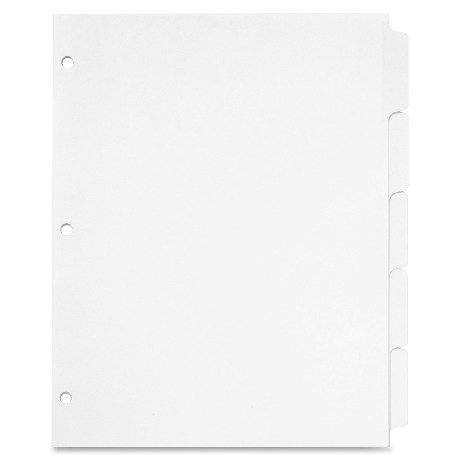 Cardinal Write 'N Erase Mylar Tab Dividers - 5 x Divider(s) - Write-on Tab(s) - 5 Tab(s)/Set - 9" Divider Width x 11" Divider Length - Letter - 8.50" Width x 11" Length - White Divider - White Mylar Tab(s) - 5 / Set