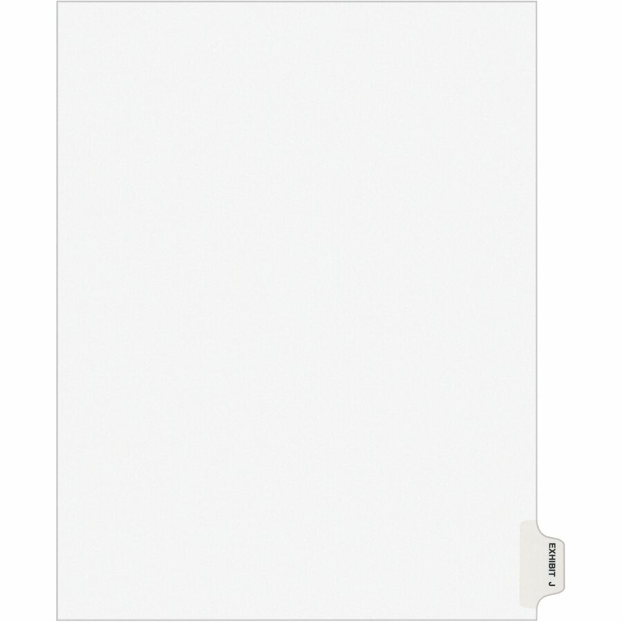 Avery® Individual Legal Exhibit Dividers - Avery Style - 1 Printed Tab(s) - Character - J - 8.5" Divider Width x 11" Divider Length - Letter - White Paper Divider - Paper Tab(s) - 25 / Pack