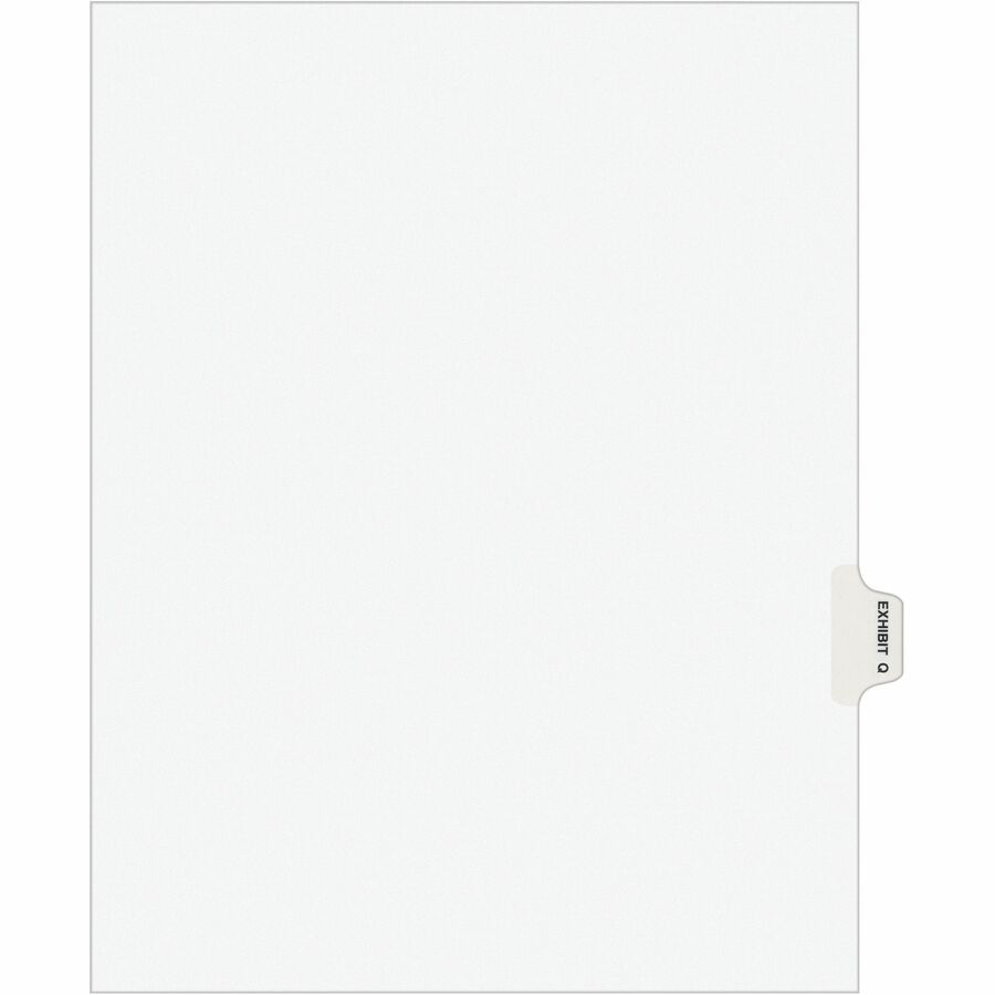Avery® Individual Legal Exhibit Dividers - Avery Style - 1 Printed Tab(s) - Character - Q - 8.5" Divider Width x 11" Divider Length - Letter - White Paper Divider - Paper Tab(s) - 25 / Pack