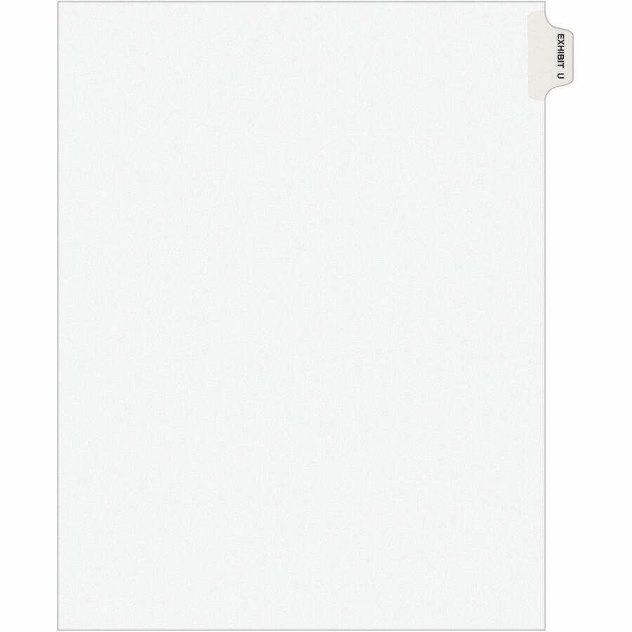 Avery® Individual Legal Exhibit Dividers - Avery Style - 1 Printed Tab(s) - Character - U - 8.5" Divider Width x 11" Divider Length - Letter - White Paper Divider - Paper Tab(s) - 25 / Pack