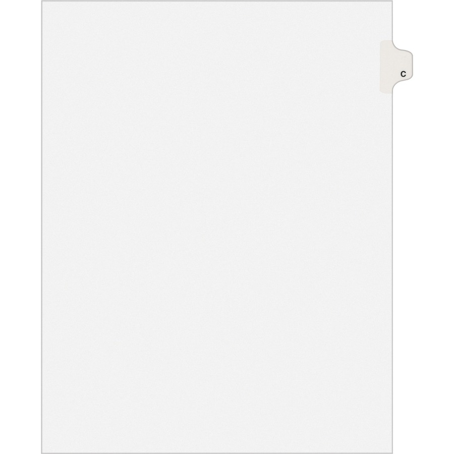 Avery® Individual Legal Exhibit Dividers - Avery Style - 25 x Divider(s) - Printed Tab(s) - Character - C - 1 Tab(s)/Set - 8.5" Divider Width x 11" Divider Length - Letter - White Paper Divider - White Tab(s) - 25 / Pack