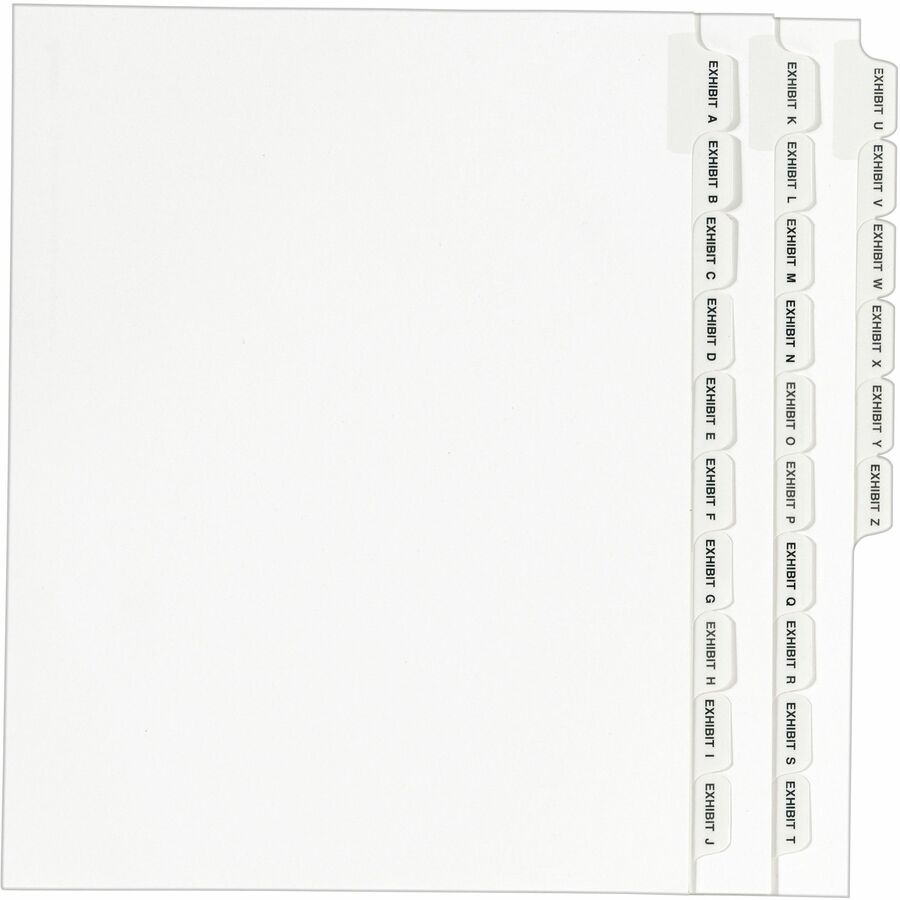 Avery® Standard Collated Legal Exhibit Divider Sets - Avery Style - Printed Tab(s) - Character - A-Z - 26 Tab(s)/Set - 8.5" Divider Width x 11" Divider Length - Letter - White Paper Divider - 26 / Set