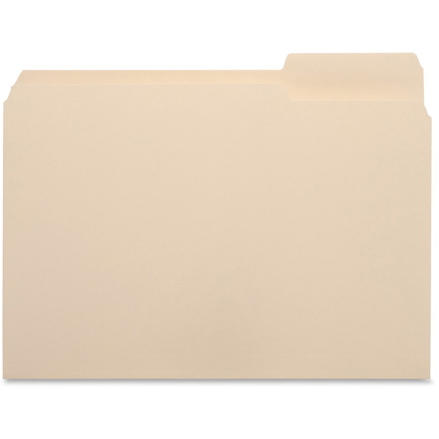 Business Source 1/3 Tab Cut Letter Recycled Top Tab File Folder - 8 1/2" x 11" - 3/4" Expansion - Top Tab Location - Right Tab Position - Manila - 10% Recycled - 100 / Box