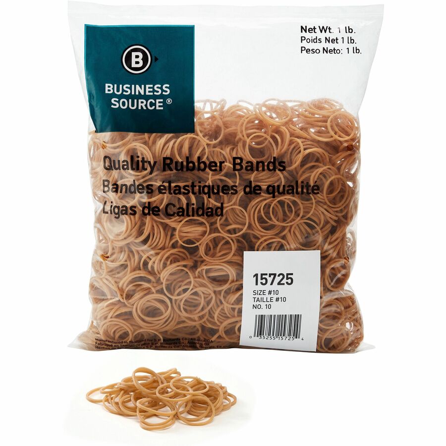Business Source Quality Rubber Bands - Size: #10 - 1.3" Length x 0.1" Width - Sustainable - 3700 / Pack - Rubber - Crepe