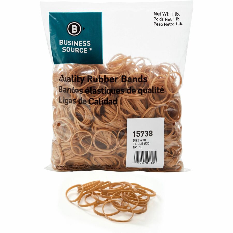 Business Source Quality Rubber Bands - Size: #30 - 2" Length x 0.1" Width - Sustainable - 1 / Pack - Rubber - Crepe
