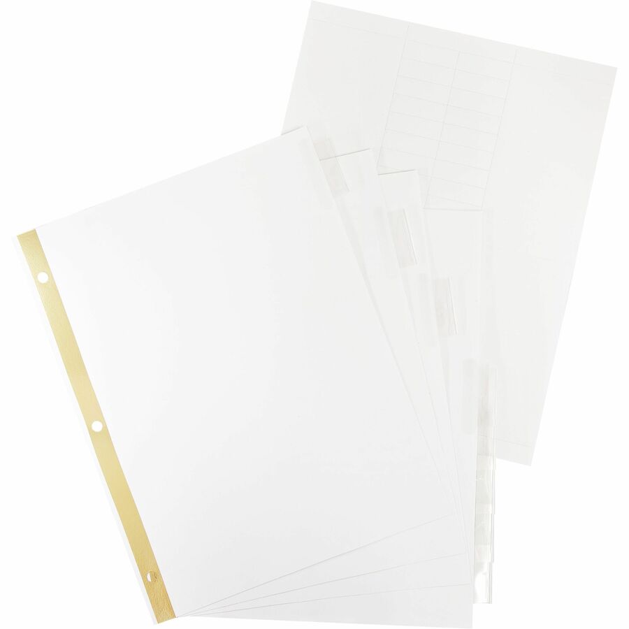 Business Source Tear-resistant Clear Tab Index Dividers - 8 Tab(s) - 8.5" Divider Width x 11" Divider Length - Letter - White Divider - Clear Tab(s) - 8 / Set