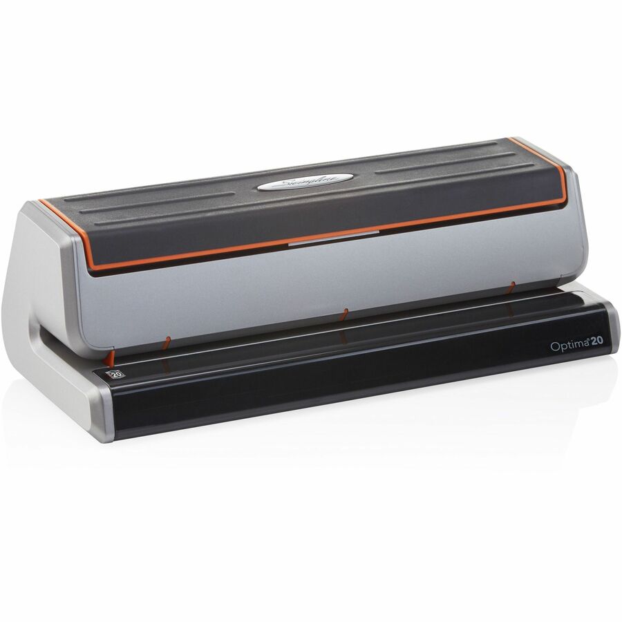 Swingline Optima 20 Electric Punch - 3 Punch Head(s) - 20 Sheet - 9/32" Punch Size - 5" x 11.5" x 3.8" - Black, Silver, Translucent