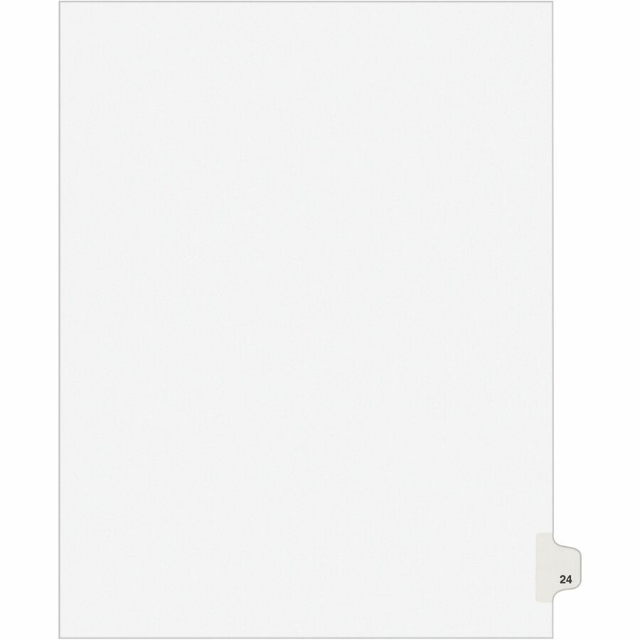 Avery® Individual Legal Exhibit Dividers - Avery Style - 1 Printed Tab(s) - Digit - 24 - 1 Tab(s)/Set - 8.5" Divider Width x 11" Divider Length - Letter - White Paper Divider - Paper Tab(s) - 25 / Pack