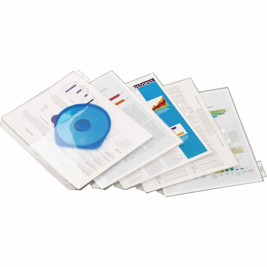 Cardinal Ring Binder Poly Pockets - 11.3" Height x 0.2" Width x 9.5" Length - 40 x Sheet Capacity - For Letter 9" x 11" Sheet - Ring Binder - Rectangular - Clear - Polypropylene - 1 / Pack