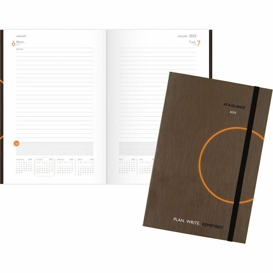 At-A-Glance Plan.Write.Remember. One-Day-Per-Page Planner - Daily - 1 Year - January 2024 - December 2024 - 1 Day Single Page Layout - 6" x 9" Sheet Size - Wire Bound - Gray - 1 Each