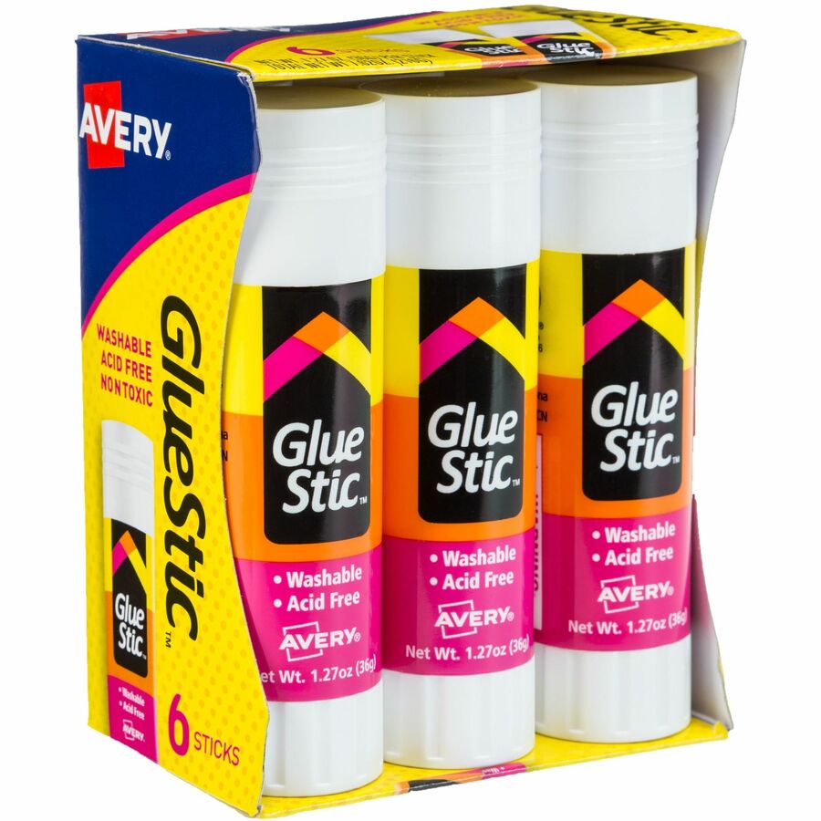 Avery® Glue Stick - 1.27 oz - 6 / Pack - White