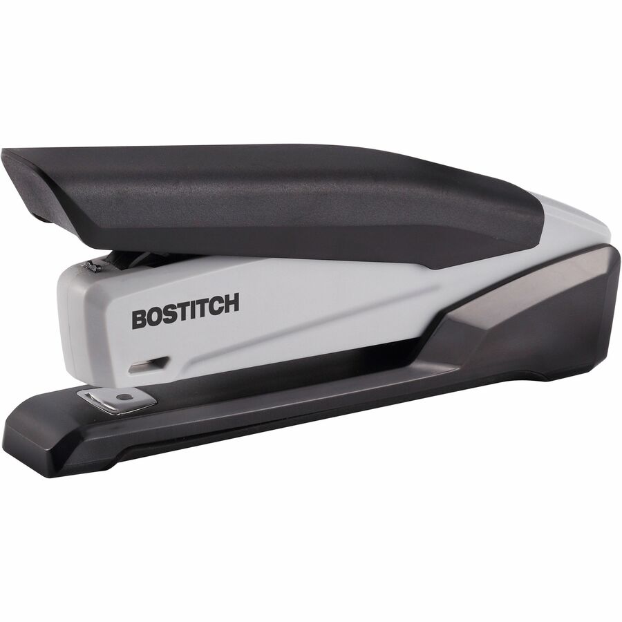 Bostitch EcoStapler Spring-Powered Antimicrobial Desktop Stapler - 20 of 30lb Paper Sheets Capacity - 210 Staple Capacity - Full Strip - 1/4" Staple Size - Gray, Black
