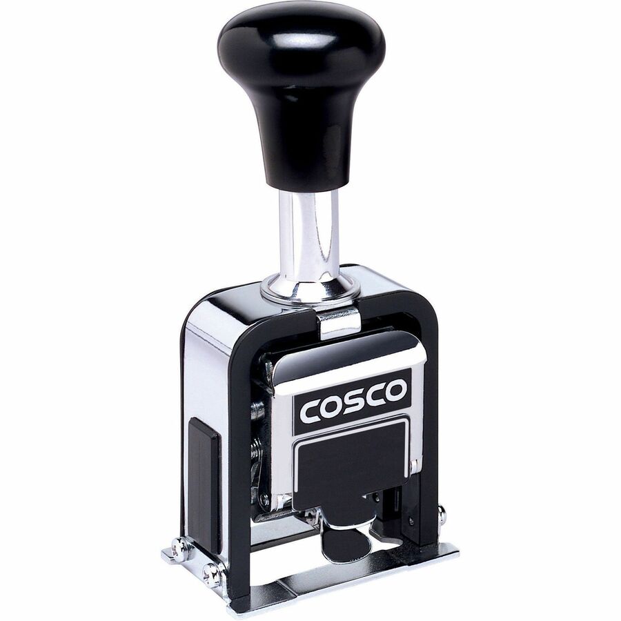 Consolidated Stamp Self-inking Automatic Numbering Machine - Number Stamp - 6 Bands - Black - 1 Each