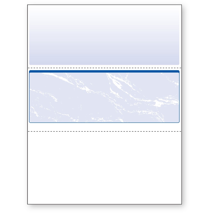 DocuGard Security Blue Marble Business Checks with 11 Features to Prevent Fraud - Letter - 8 1/2" x 11" - 24 lb Basis Weight - Smooth - 500 / Ream - Watermarked, Pantograph, Coin-reactive Ink, Microtext Printing, Security Features Listing, Perforated, Security Warning, Patterned