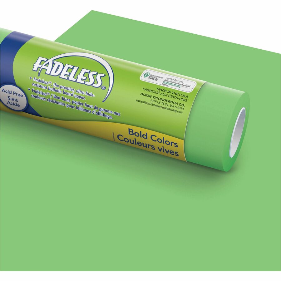 Fadeless Bulletin Board Art Paper - Art Project, Craft Project, School Project, Home Project, Office Project - 3"Height x 48"Width x 50 ftLength - 1 / Roll - Nile Green - Paper