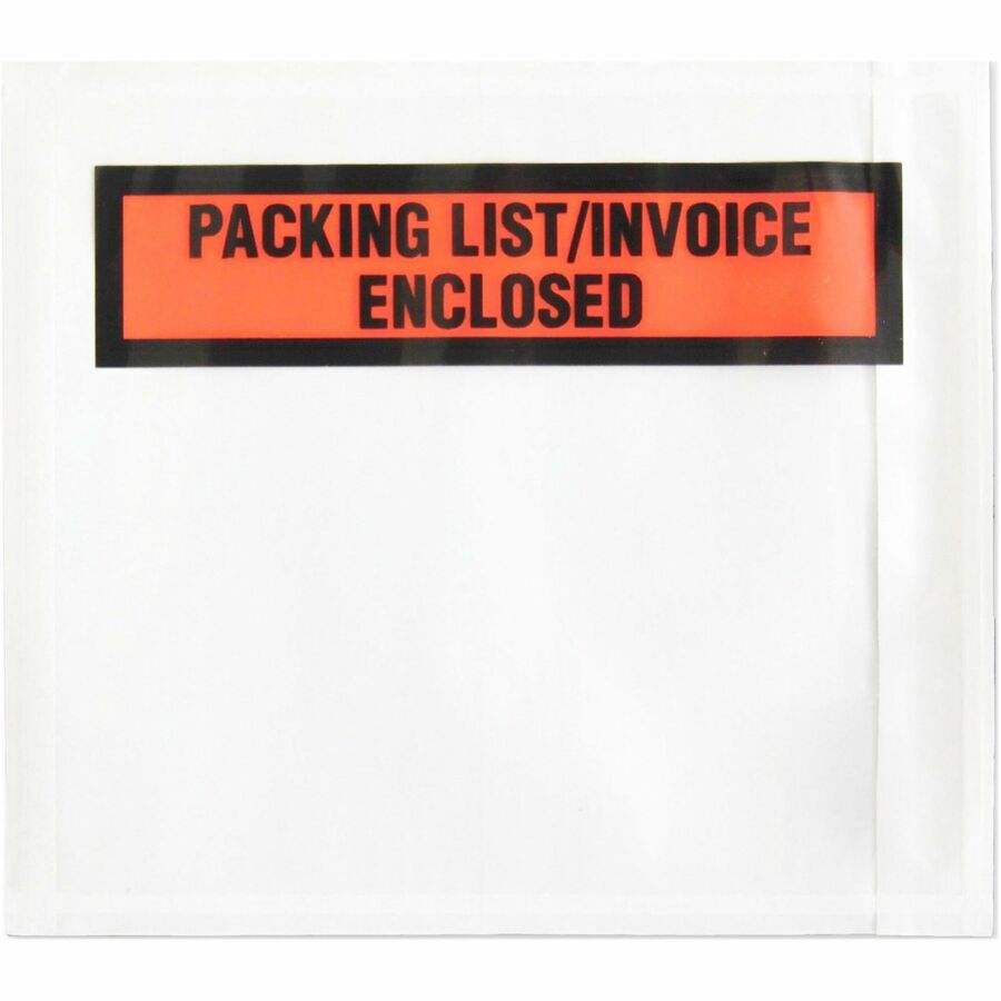 Sparco Pre-Labeled Waterproof Packing Envelopes - Packing List - 4 1/2" Width x 5 1/2" Length - Self-adhesive Seal - Low Density Polyethylene (LDPE) - 1000 / Box - White