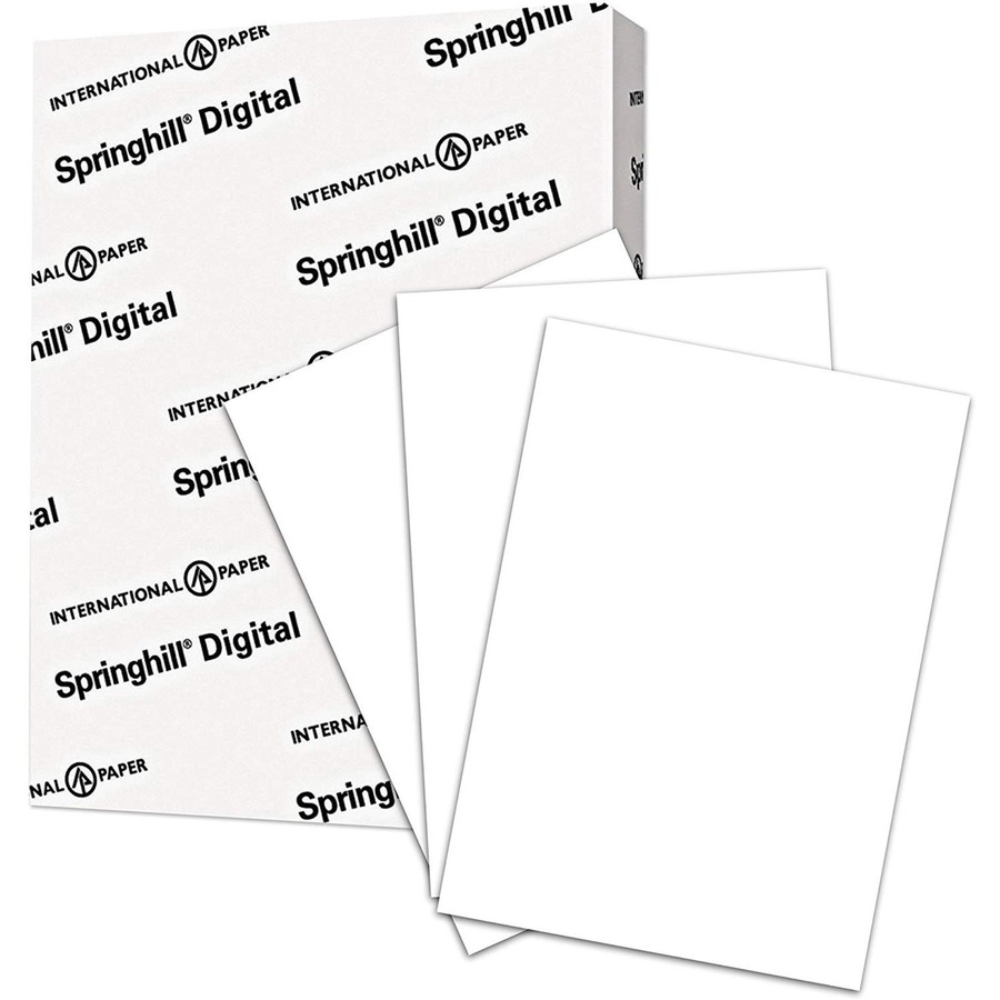 Springhill Multipurpose Cardstock - White - 92 Brightness - Letter - 8 1/2" x 11" - 90 lb Basis Weight - Smooth, Hard - 250 / Pack - Acid-free