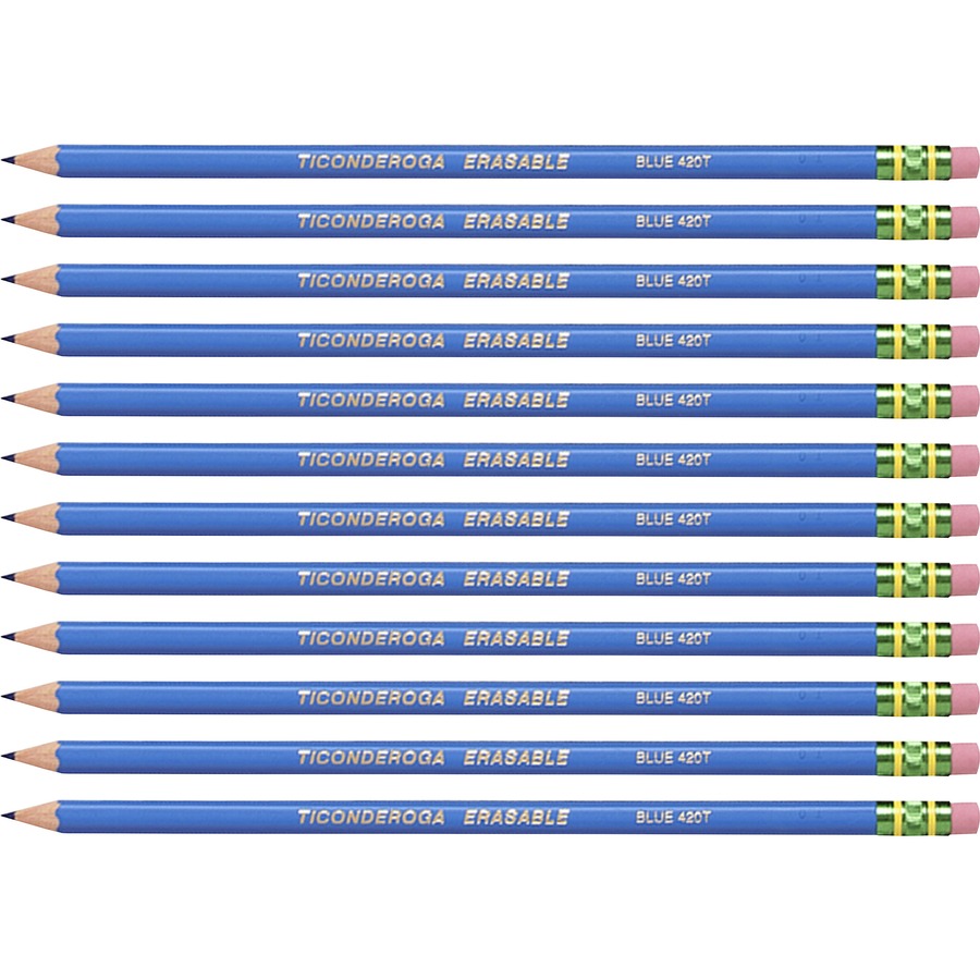 Ticonderoga Eraser Tipped Checking Pencils - HB Lead - Blue Lead - 72 / Carton
