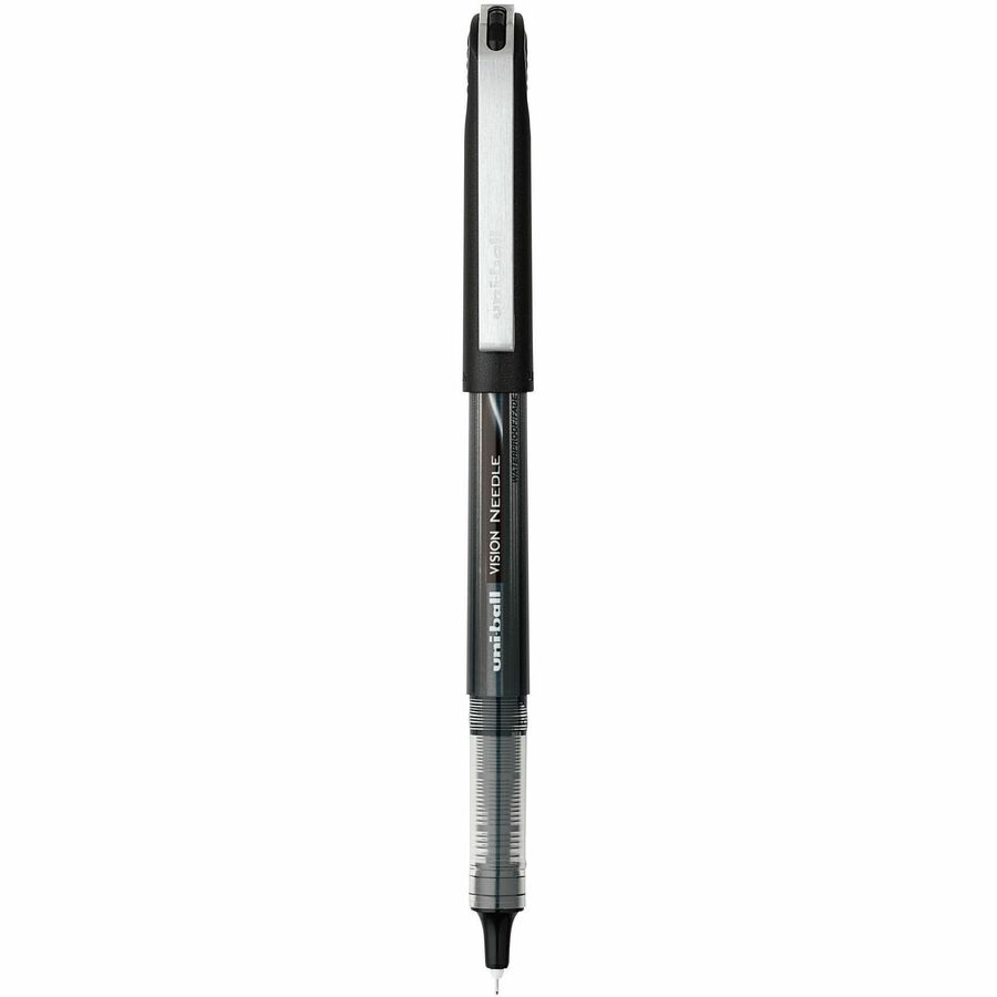 uniball™ Vision Needle Rollerball Pens - Micro Pen Point - 0.5 mm Pen Point Size - Black Liquid Ink - 1 Dozen