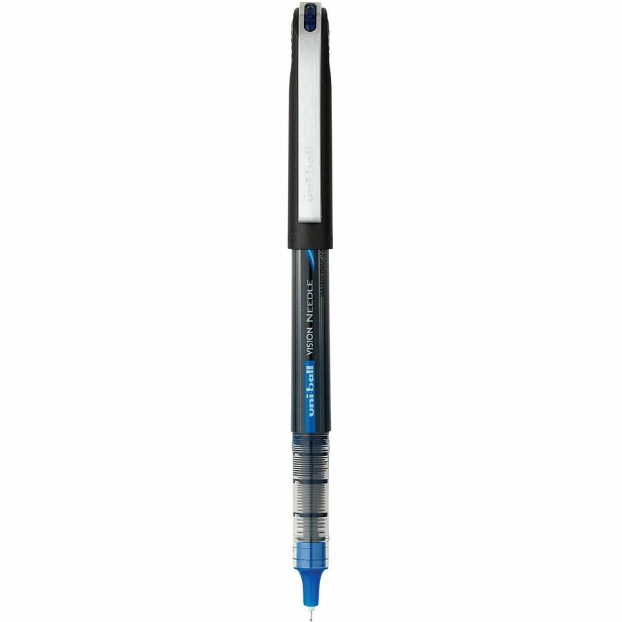 uniball™ Vision Needle Rollerball Pens - Micro Pen Point - 0.5 mm Pen Point Size - Blue Liquid Ink - 1 Dozen