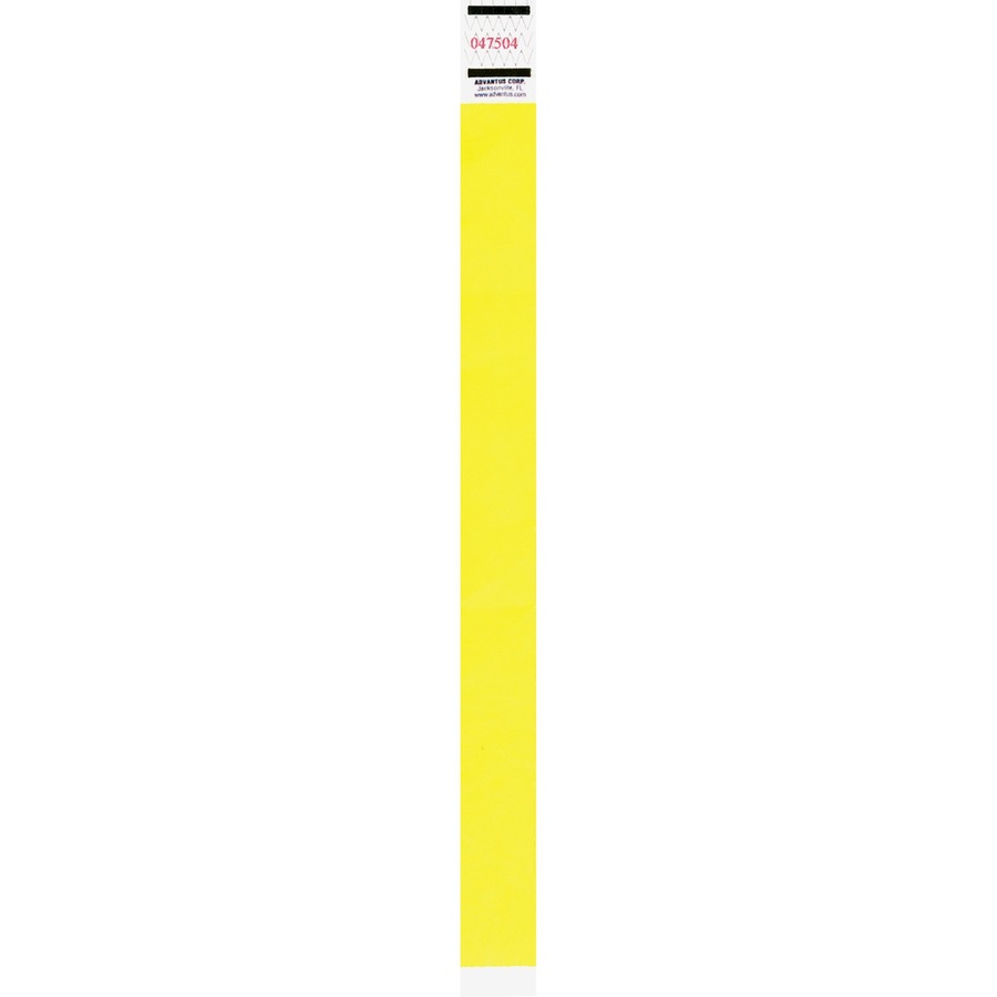 Advantus Neon Tyvek Wristbands - 500 / Pack - Neon Yellow - Tyvek