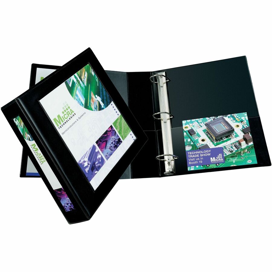 Avery® Heavy-Duty Framed View 3-Ring Binder - 2" Binder Capacity - Letter - 8 1/2" x 11" Sheet Size - 540 Sheet Capacity - 3 x Ring Fastener(s) - 2 Pocket(s) - Vinyl - Recycled - Pocket, Heavy Duty, Business Card Holder, One Touch Ring, Locking Ring, Durable - 1 Each