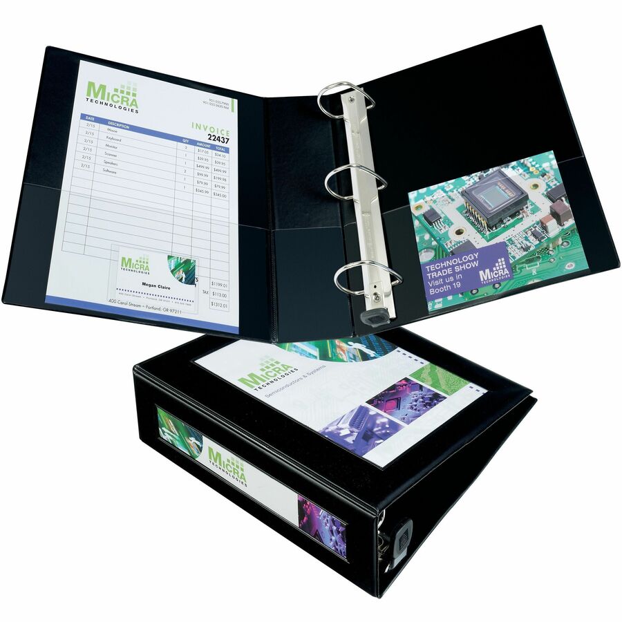 Avery® Heavy-Duty Framed View 3-Ring Binder - 3" Binder Capacity - Letter - 8 1/2" x 11" Sheet Size - 670 Sheet Capacity - 3 x Ring Fastener(s) - 2 Pocket(s) - Vinyl - Recycled - Pocket, Heavy Duty, Business Card Holder, One Touch Ring, Locking Ring, Durable - 1 Each