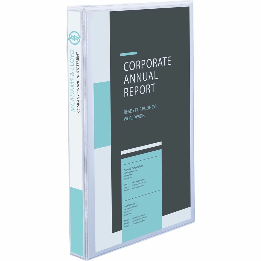 Avery® Legal Three-Ring View Binder - 1" Binder Capacity - Legal - 8 1/2" x 14" Sheet Size - 175 Sheet Capacity - 3 x Round Ring Fastener(s) - 2 Pocket(s) - Polypropylene - Clear - Recycled - Durable, Rear Panel - 1 Each