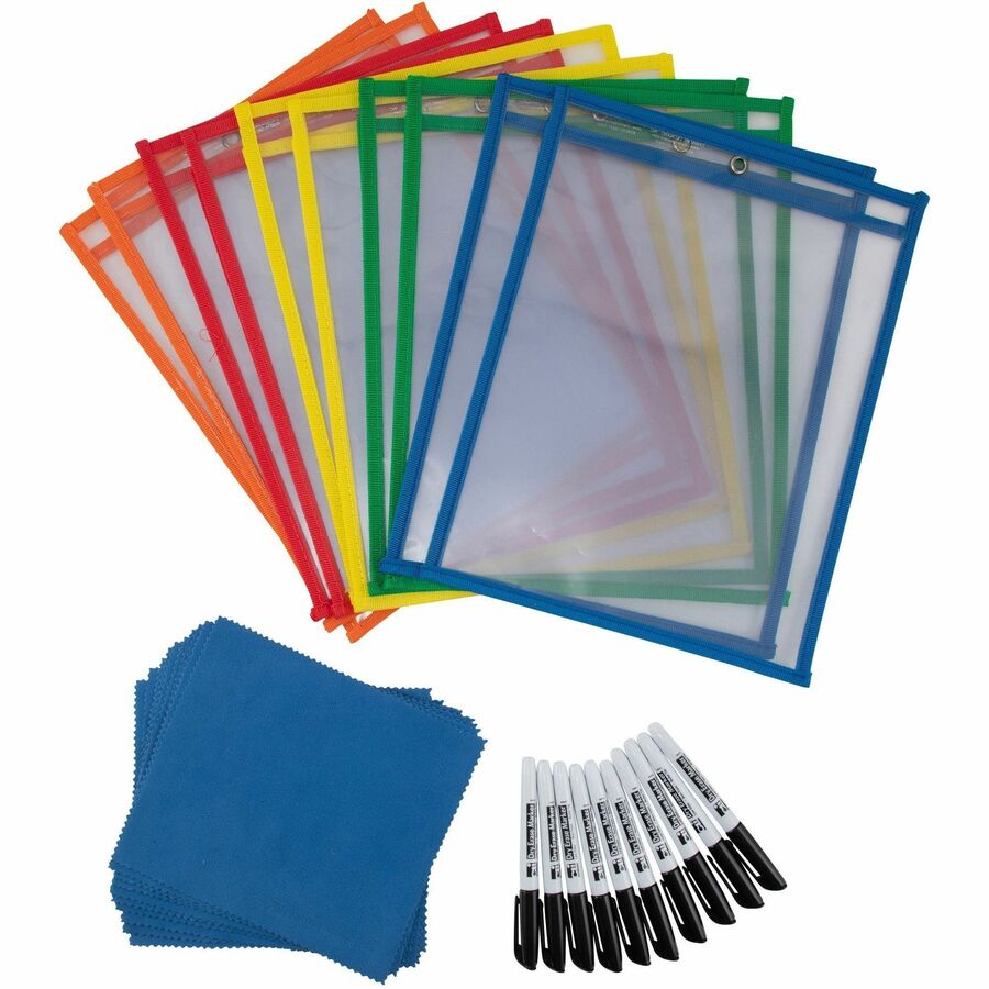 CLI Dry-erase Pocket Class Pack - 9" (0.8 ft) Width x 10" (0.8 ft) Height - 10 / Set
