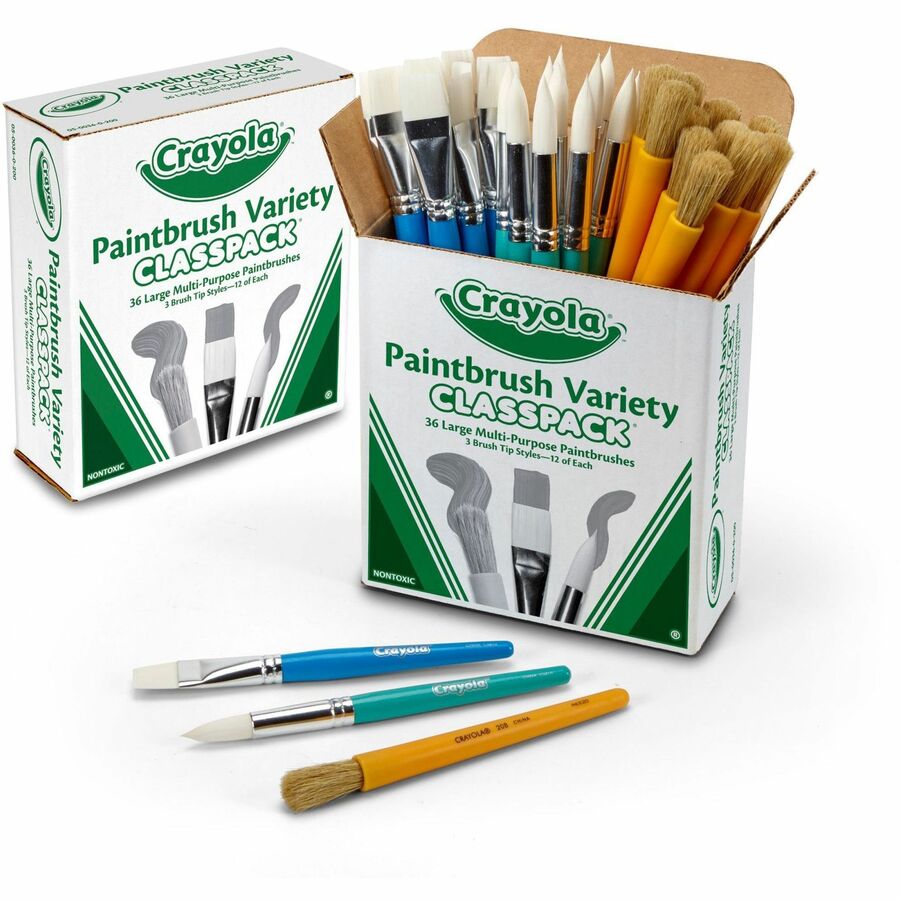 Crayola 3-Tip Paintbrush Variety Classpack - 36 Brush(es)