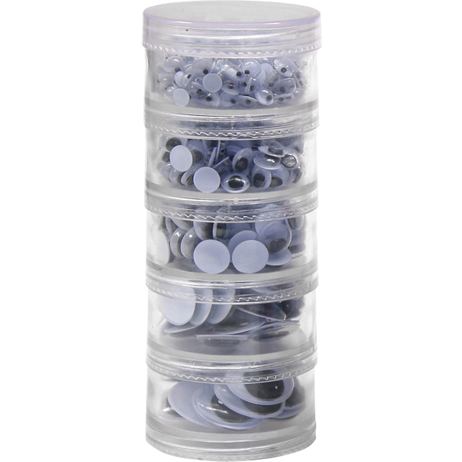 Creativity Street Storage Stacker Wiggle Eyes - Craft - 560 Piece(s) - 560 / Set - Assorted