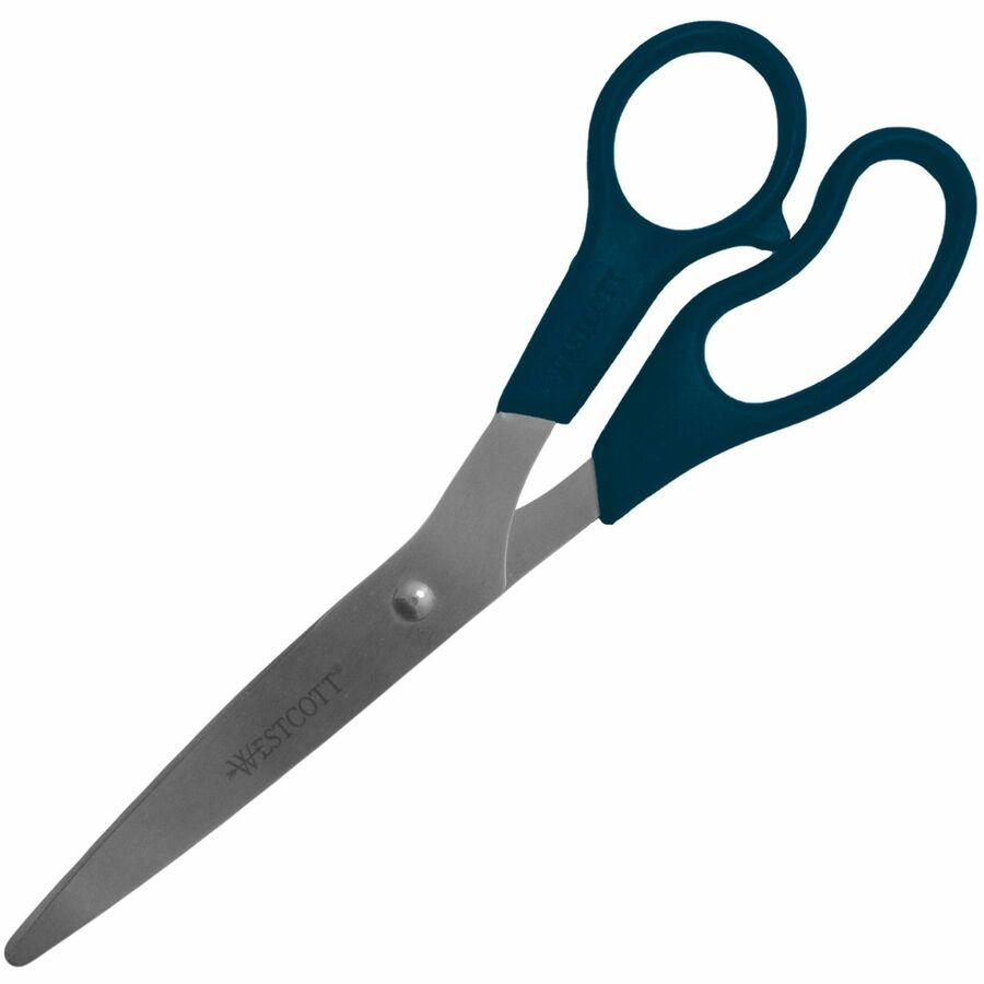 Westcott All-purpose Steel Blades Stainless - 3.50" Cutting Length - 8" Overall Length - Left/Right - Stainless Steel - Pointed Tip - Black - 1 Each
