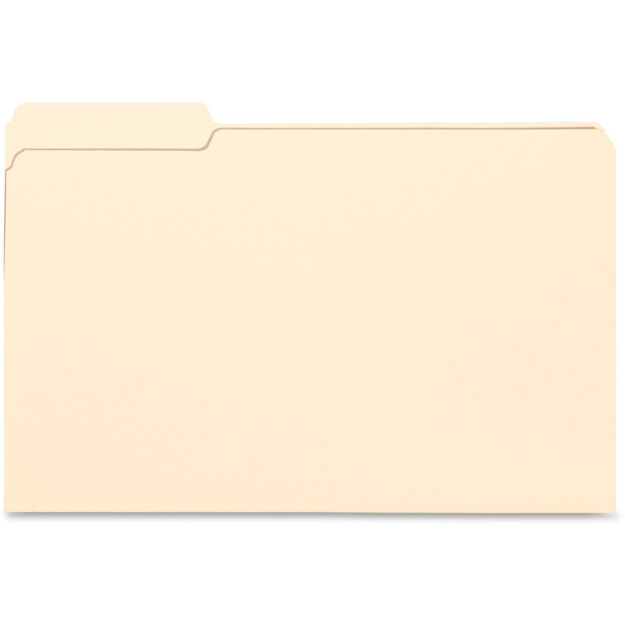Business Source 1/3 Tab Cut Legal Recycled Top Tab File Folder - 8 1/2" x 14" - 3/4" Expansion - Manila - 10% Recycled - 100 / Box