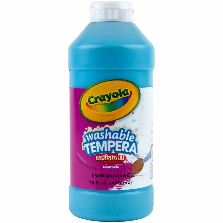 Crayola Artista II Washable Tempera Paints - 16 oz - 1 Each - Turquoise