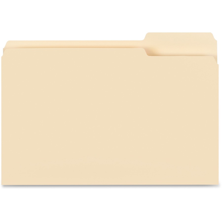 Business Source 1/3 Tab Cut Legal Recycled Top Tab File Folder - 8 1/2" x 14" - 3/4" Expansion - Manila - 10% Recycled - 100 / Box