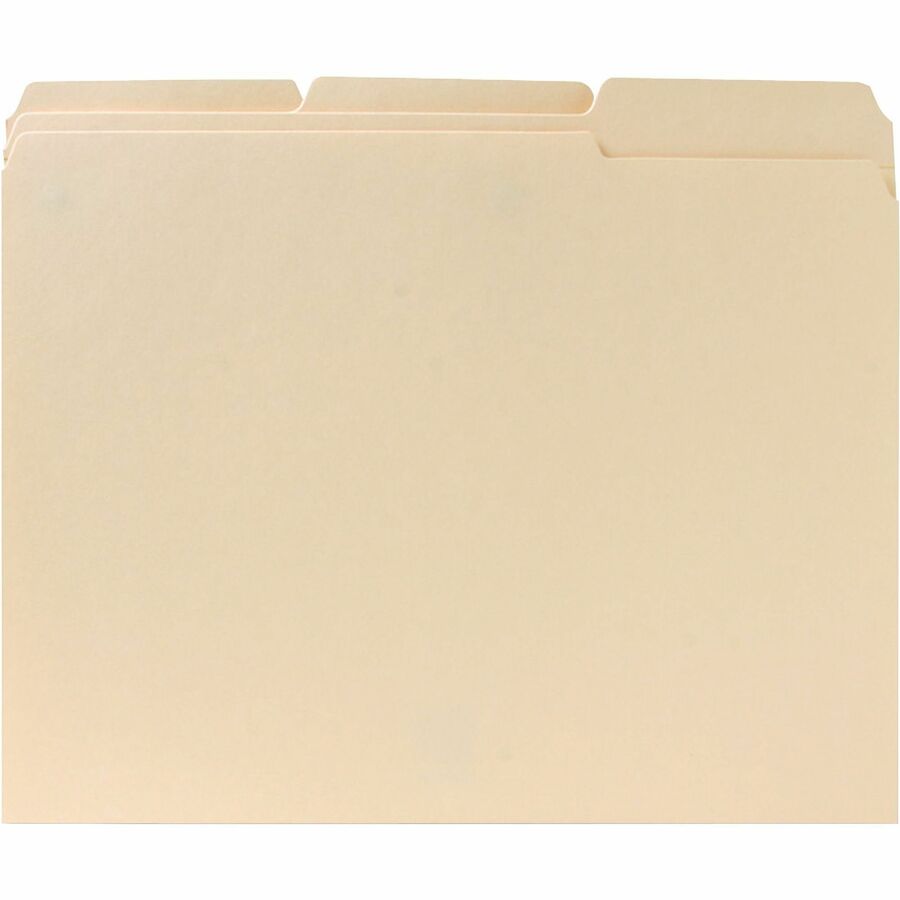 Business Source 1/3 Tab Cut Letter Recycled Classification Folder - 8 1/2" x 11" - 3/4" Expansion - Top Tab Location - Assorted Position Tab Position - 10% Recycled - 100 / Box
