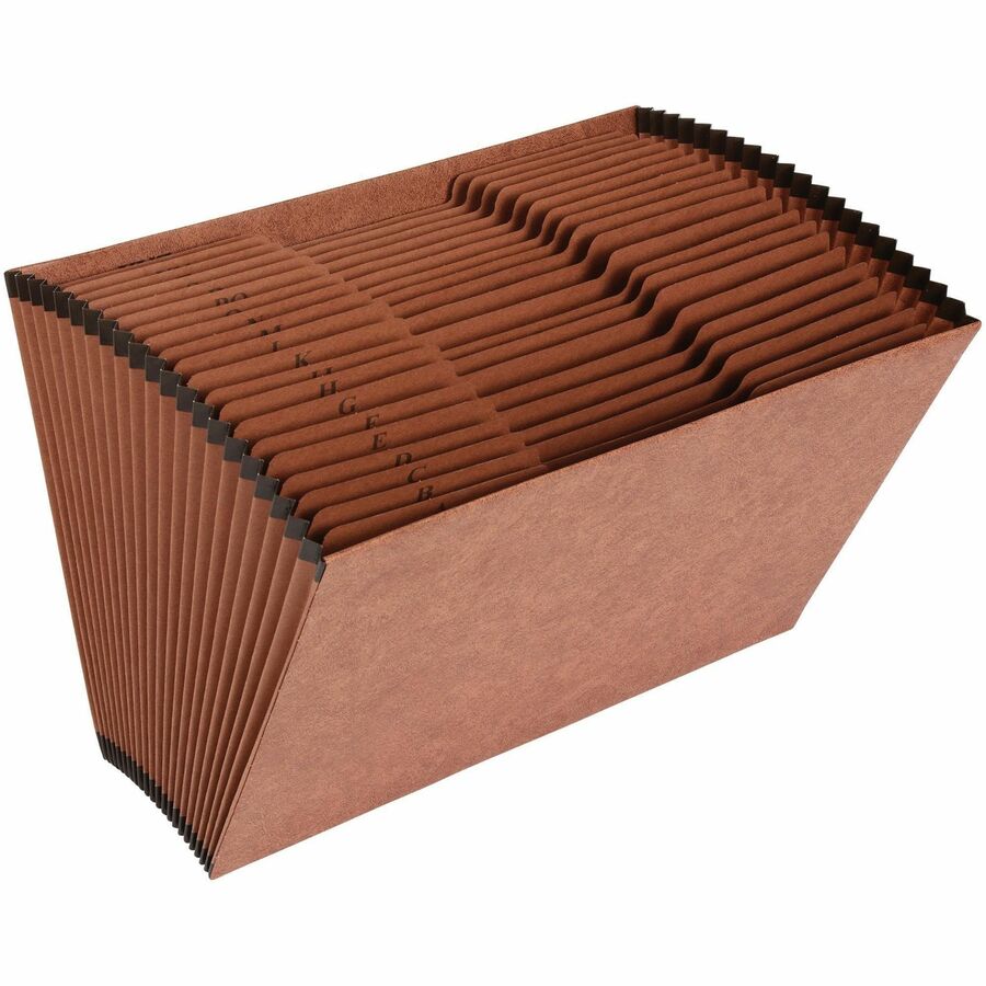 Business Source Legal Recycled Expanding File - 8 1/2" x 14" - 21 Pocket(s) - Brown - 30% Recycled - 1 Each