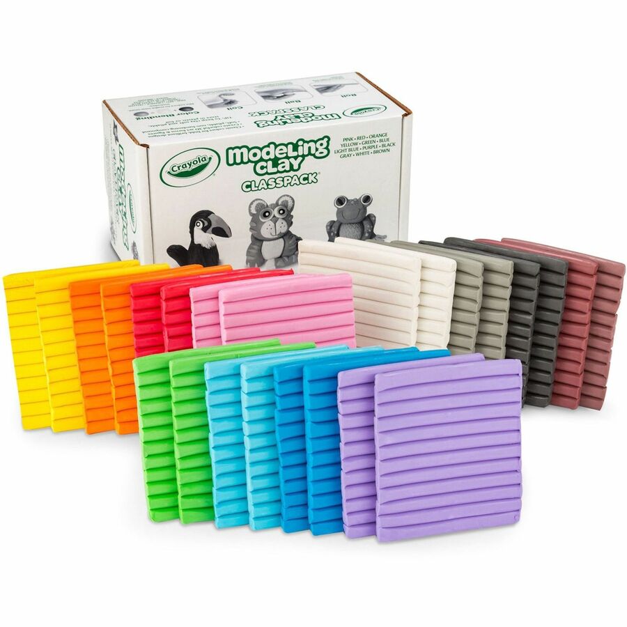 Crayola 12-Color Modeling Clay Classpack - Building Shapes, Sculpture, Art - Recommended For 6 Year - 288 / Box - Pink, Red, Orange, Yellow, Green, Blue, Light Blue, Purple, Black, Gray, White, ...