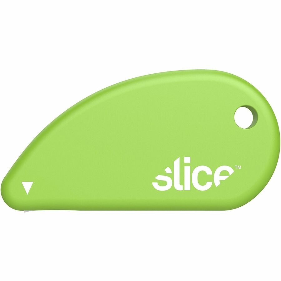 Slice Ceramic Blade Mini Safety Cutter - Micro-ceramic Blade - Retractable, Ergonomic Handle, Rust-free, Non-slip, Ambidextrous, Long Lasting, Non-sparking, Non-conductive, Built-in Magnet - Acrylonitrile Butadiene Styrene (ABS), Rubber, Zirconia, Neodymium Magnet - Green - 2.4" Length - 1 Each