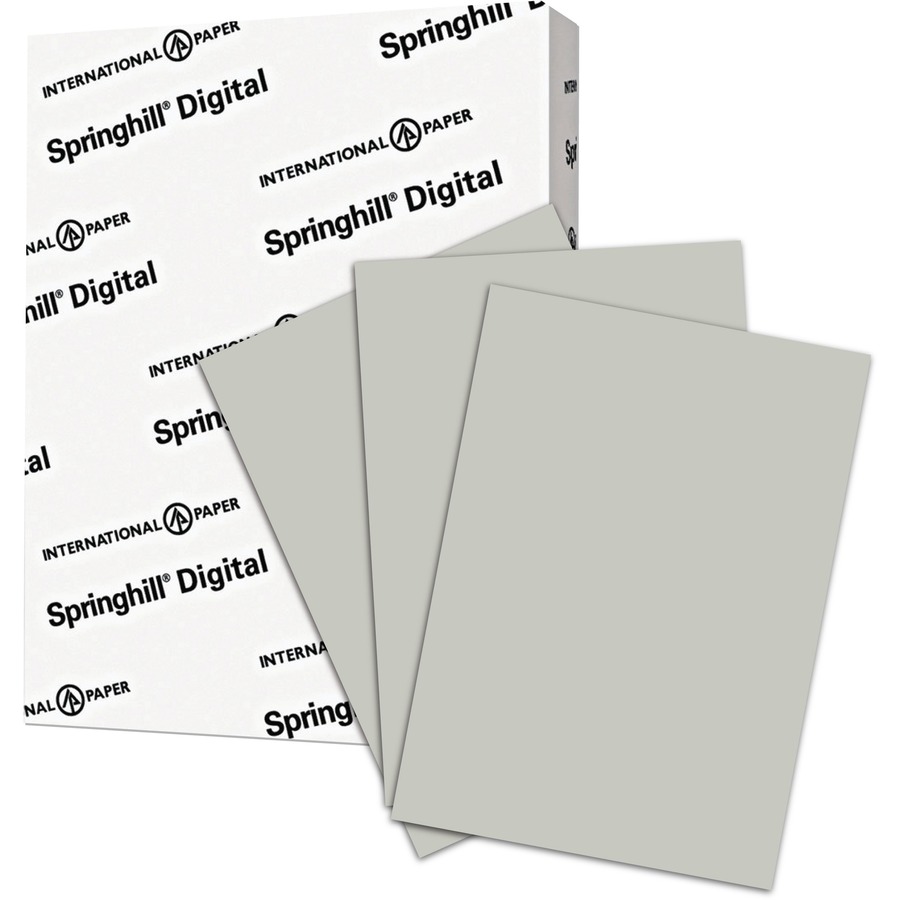 Springhill Multipurpose Cardstock - Gray - 92 Brightness - Letter - 8 1/2" x 11" - 110 lb Basis Weight - Smooth, Vellum - 250 / Pack