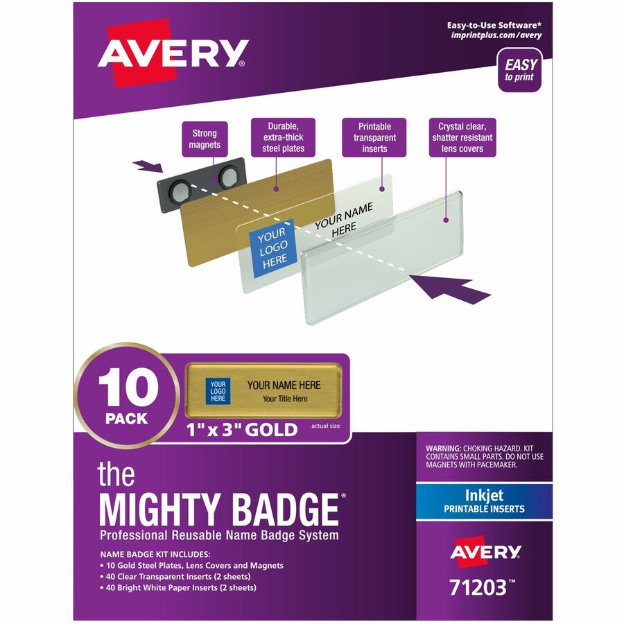 The Mighty Badge® Mighty Badge Professional Reusable Name Badge System - Gold
