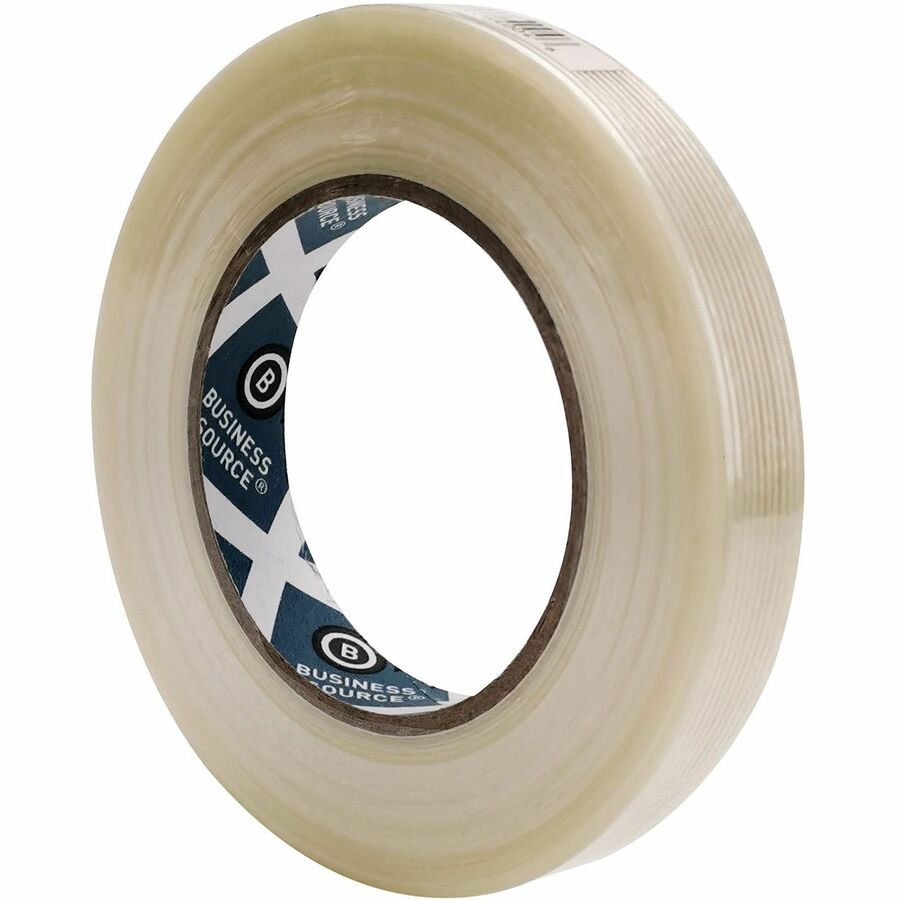 Business Source Filament Tape - 60 yd Length x 0.75" Width - 3" Core - Fiberglass Filament - 1 / Roll - White