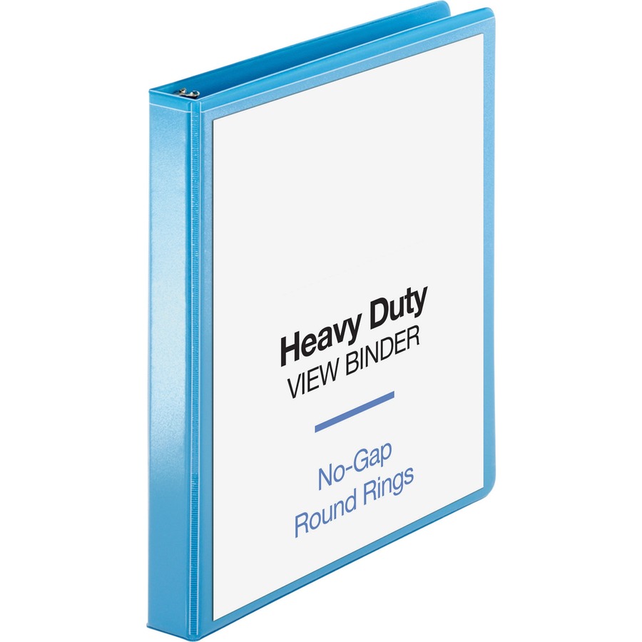Business Source Round-ring View Binder - 1" Binder Capacity - Letter - 8 1/2" x 11" Sheet Size - 225 Sheet Capacity - Round Ring Fastener(s) - 2 Internal Pocket(s) - Polypropylene, Chipboard, Board - Light Blue - Wrinkle-free, Non-glare, Transfer Safe, Gap-free Ring, Durable, Sturdy, Clear Overlay - 1 Each